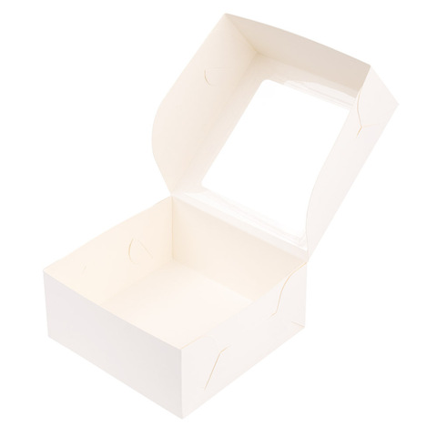 Коробка белая с окном 12*12*5,5 см