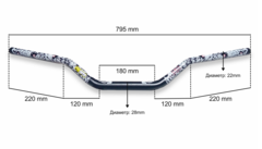Алюминиевый руль PROTAPER Metal Mulisha сечение 28/22, черный УЦЕНЕННЫЙ