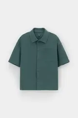 рубашка  для мальчика  КР 302730-1/темный малахит к556