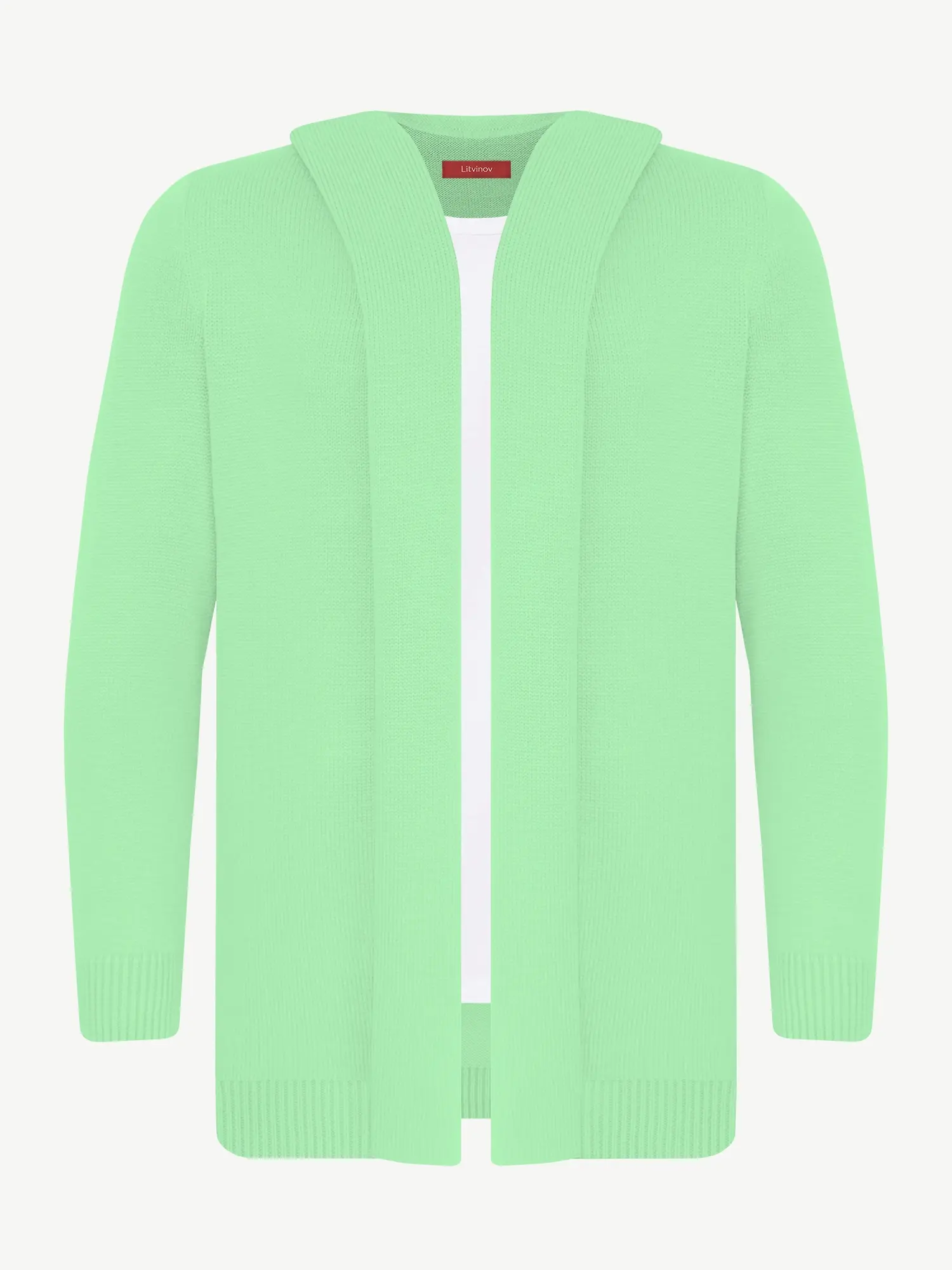 Кардиган с капюшоном из мягкой шерсти