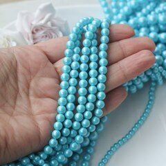 Майорка Голубая бирюза 6 мм, 1 нить, МА077