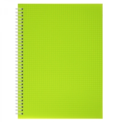 Тетрадь 96л., А4, клетка, Alingar, гребень, блок офсет, цветной пластик, "Зелёный"