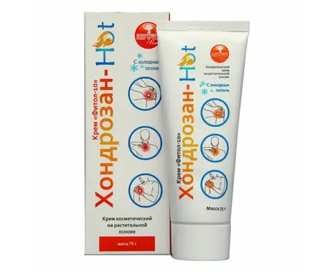 Крем Фитол-10 Хондрозан Hot с холодным теплом, 75 гр (90 мл)., Алфит Плюс