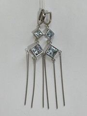 Топаз микс (серьги из серебра)