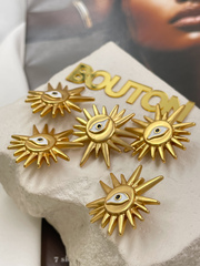 Пуговицы Скиап. в форме солнца с глазом и лучами матовое золото