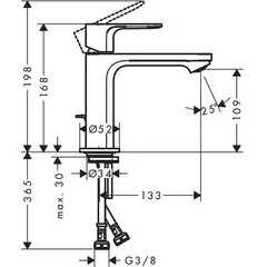 Смеситель для раковины 110, с донным клапаном, черный Hansgrohe Rebris S CoolStart EcoSmart 72588670
