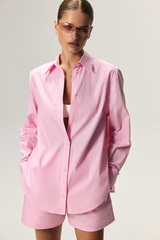 Рубашка из хлопка в полоску KOS Розовый