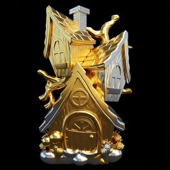 Силиконовый молд № 425 домик Скворечник 2 D ( серия домики для гномов и фей)