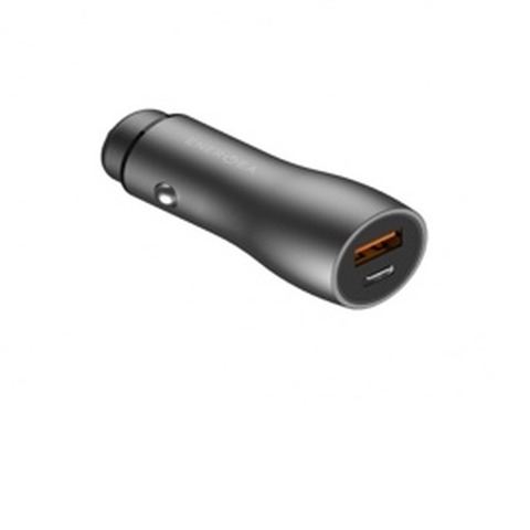 Автомобильное зарядное устройство Energea AluDrive PD20+, USB-C + USB-A USB3.0, 38W, Темно-серый | Gunmetal