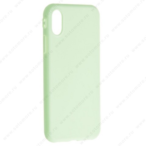 Накладка силиконовая для Apple iPhone X жесткий матовый светло-салатовый