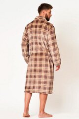 Халат мужской KEY MGL 402_Бежевый + серый