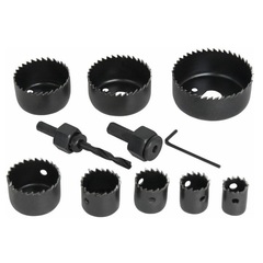 Набор HCS коронок ПРАКТИКА  8 шт 19,22,25,29,38,44,51,64мм +2адаптера (773-262)