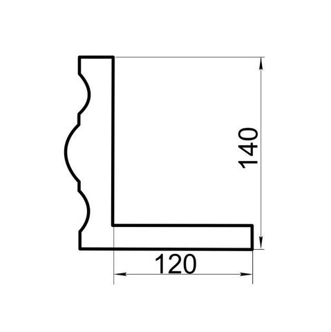 Молдинг с откосом чертёж.