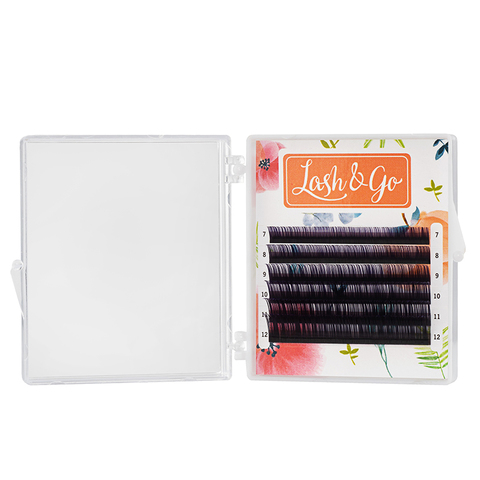Ресницы Lash&Go омбре фиолетовый микс D 0,07 8-13 (6 линий)