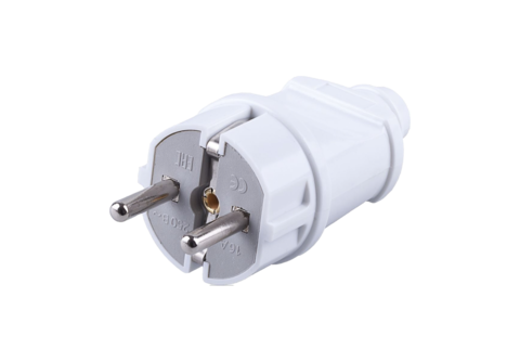 Купить Вилка прямая з/к, белая,16A, PPG16-42-201 (25 недорого со склада в Хабаровске, Якутске, Владивостоке, Южно-Сахалинске, Благовещенске