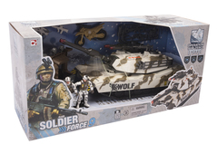 Chap Mei Тундровый патрульный танк, с фигурками, мотоциклом и оружием (звук, свет)(540059)