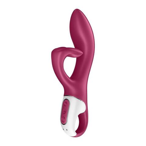 Малиновый вибратор-кролик Embrace Me - 21,2 см. - Satisfyer 4036601