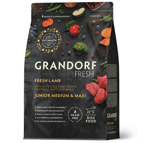 Сухой корм Grandorf Dog Junior 1 кг ягненок и батат для молодых средних и крупных собак