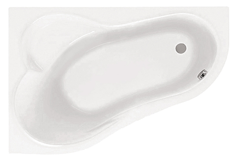 Ванна акриловая асимметричная "Ибица XL" 160х100 левосторонняя белая с г/м "Базовая Плюс" Santek