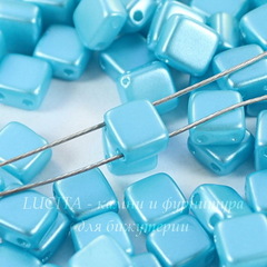 Бусина Tile mini Квадратная плоская с 2 отверстиями, 5 мм, пастельно- голубая