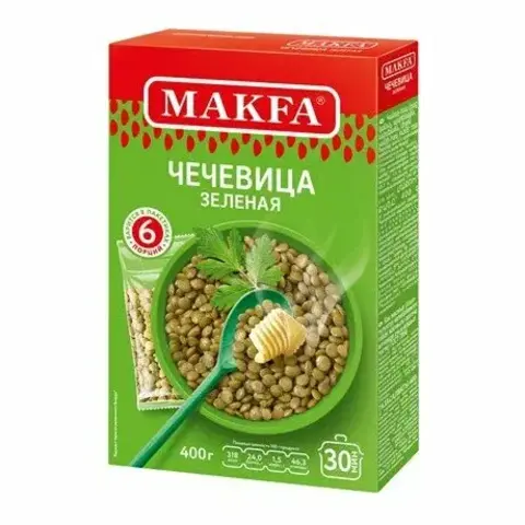 Чечевица Макфа зеленая 400г, шт