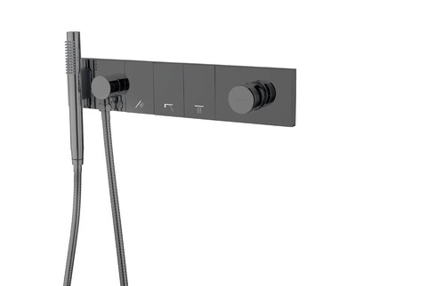 Boheme 132-SYS-SGM Смеситель ZODIAC с ручным душем SHINE GUN METAL