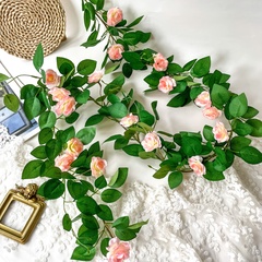 Лиана с Розами, 21 голова на лиане, Розовые розы, длина одной лианы 1,75 м, набор 1 шт.