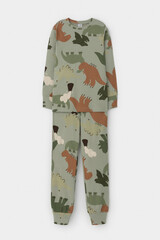 пижама  для мальчика  К 1552/оливковый хаки,динопарк