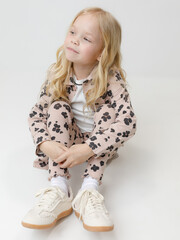брюки  для девочки  КР 400867/бежевый 1305 Н085 к613