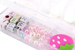 Набор для создания украшений-бусины Alingar, 75х50х10 мм, "Strawberry", 4 видов бусин, пайетки(фигурные), пластик. пенал органайзер