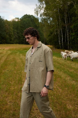 Рубашка "Linen" оливковая