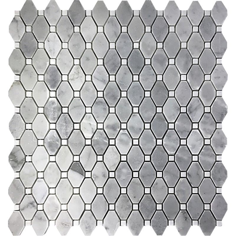 TCSE-12 Эксклюзивная мозаика мрамор Natural Seattle серый октагон глянцевый