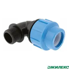 Отвод ПНД комбинированный Джилекс с наружной трубной резьбой 32х1 П угол ПНД