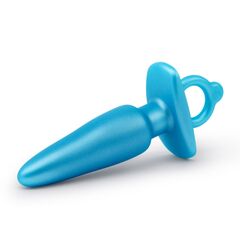 Голубая анальная пробка с кольцом Sleek Tapered Silicone Plug - 15 см. - 
