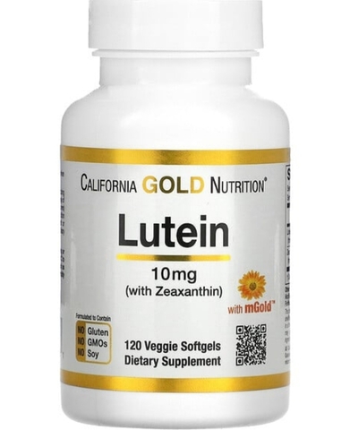 California gold Nutrition, лютеин и зеаксантин, 10 мг, 120 растительных капсул