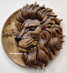 Силиконовый молд Медальон Лев левый малый