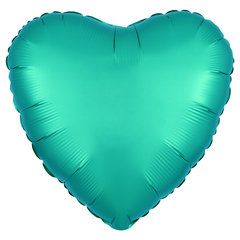 Шар сердце сатин зеленый