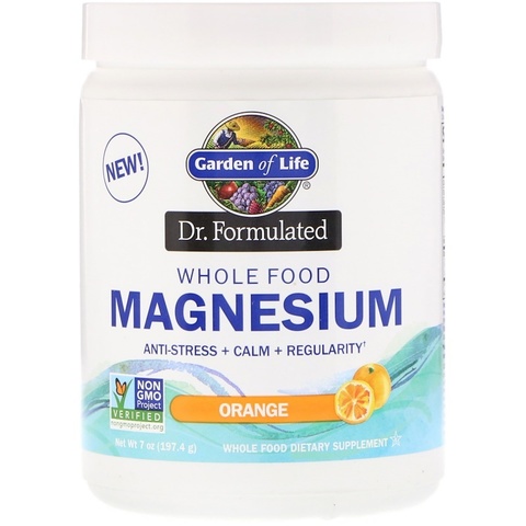 Garden of Life, Dr. Formulated, цельнопищевой магний, порошок, с апельсиновым вкусом, 197,4 г (7 унций)
