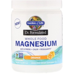 Garden of Life, Dr. Formulated, цельнопищевой магний, порошок, с апельсиновым вкусом, 197,4 г (7 унций)