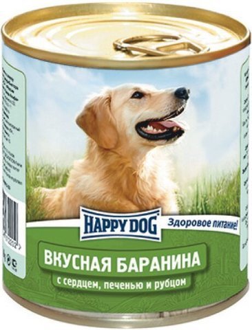 купить Happy Dog NaturLine Баранина с сердцем, печенью и рубцом консервы (рубленый фарш) для взрослых собак 400 гр