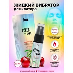 Согревающий жидкий вибратор для клитора со вкусом вишни Intt Clit Me On Red Fruits 12 мл.