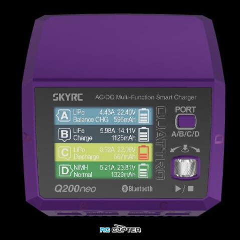 Зарядное устройство SkyRC Q200 neo 10А 400W(DC)/200W(AC) LiPo 6S USB-C PD Bluetooth