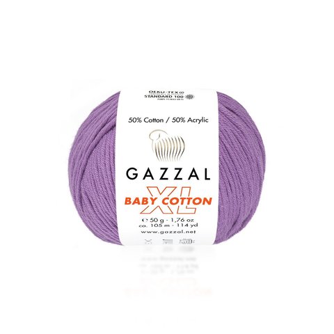 Пряжа Gazzal Baby Cotton XL 3414 светло-фиолетовый