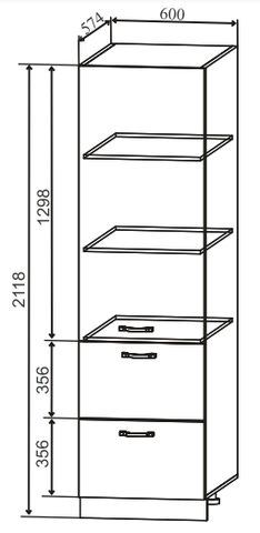 Кухня Тренто пенал 600 с ящиками
