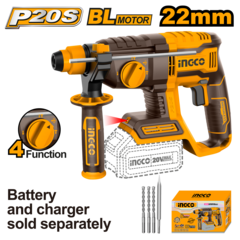 Аккумуляторный бесщеточный перфоратор SDS-Plus INGCO CRHLI20208 INDUSTRIAL 20 В 2 Дж