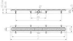 Трап линейный для пола, боковой слив, черный MCH CH750/50KC