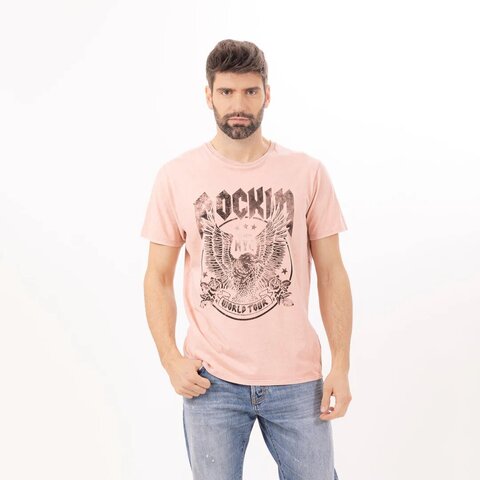 Футболка Bowery NYC "Rockin Eagle" Vintage Acid Sienna