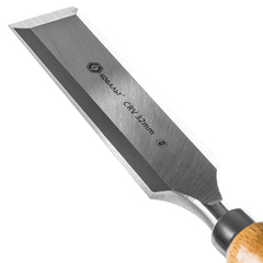 Стамеска плоская КОБАЛЬТ 32 х 140 мм, CR-V, деревянная рукоятка (1 шт.)  подвес (Арт. 245-831)