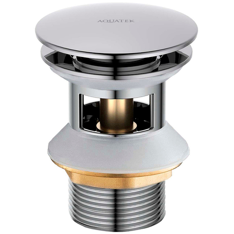 Сливной набор для раковины Push-open с переливом, крышка круглая Aquatek AQ6002CR