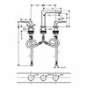 Смеситель для раковины двухвентильный на 3 отверстия с донным клапаном Hansgrohe Metropol 32514000